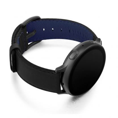 Meridio Ink Nappa Leather Band - уникална ръчно изработена кожена (естествена кожа) каишка за Samsung Galaxy Watch Active (черен) 2