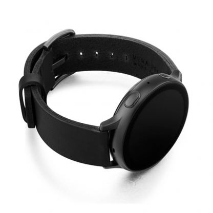 Meridio Cassel Leather Band - уникална ръчно изработена кожена (естествена кожа) каишка за Samsung Galaxy Watch Active (черен) 2