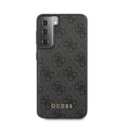 Guess 4G Charms Collection Hard Case - дизайнерски кожен кейс за Samsung Galaxy S21 Plus (сив) 3