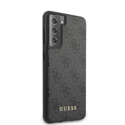 Guess 4G Charms Collection Hard Case - дизайнерски кожен кейс за Samsung Galaxy S21 Plus (сив) 5