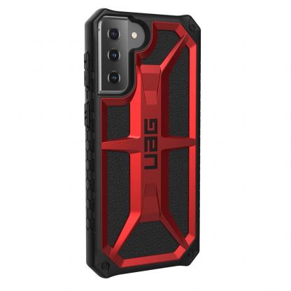 Urban Armor Gear Monarch Case - удароустойчив хибриден кейс за Samsung Galaxy S21 (червен) 3