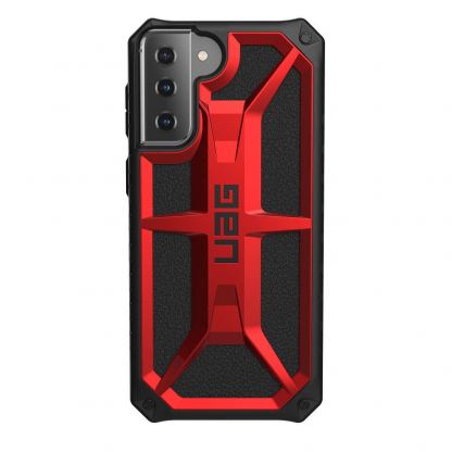 Urban Armor Gear Monarch Case - удароустойчив хибриден кейс за Samsung Galaxy S21 Plus (червен) 2
