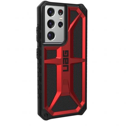 Urban Armor Gear Monarch Case - удароустойчив хибриден кейс за Samsung Galaxy S21 Ultra (червен) 2