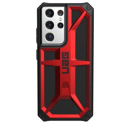 Urban Armor Gear Monarch Case - удароустойчив хибриден кейс за Samsung Galaxy S21 Ultra (червен) 4