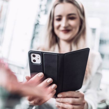 4smarts Flip Case URBAN Lite - кожен калъф с поставка и отделение за кр. карта за Samsung Galaxy S21 Ultra (черен) 7