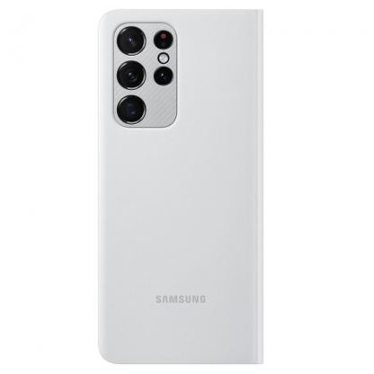Samsung Clear View Cover EF-ZG998CJ - оригинален кейс, през който виждате информация от дисплея за Samsung Galaxy S21 Ultra (сив) 3