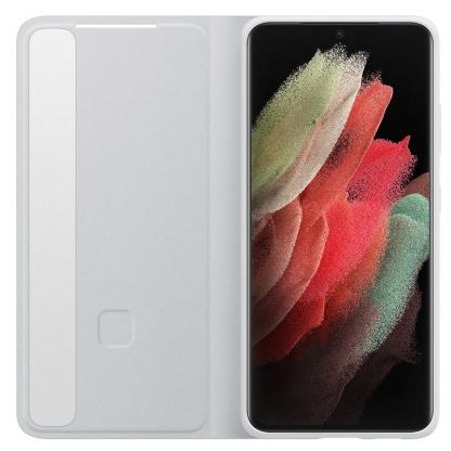Samsung Clear View Cover EF-ZG998CJ - оригинален кейс, през който виждате информация от дисплея за Samsung Galaxy S21 Ultra (сив) 4