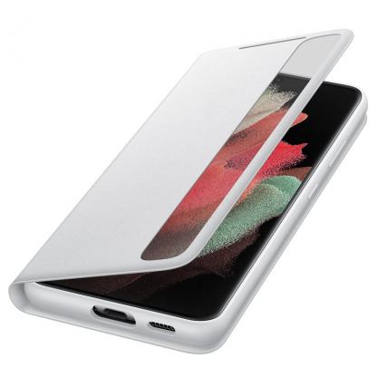 Samsung Clear View Cover EF-ZG998CJ - оригинален кейс, през който виждате информация от дисплея за Samsung Galaxy S21 Ultra (сив) 5