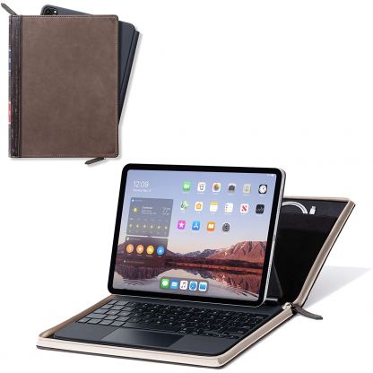 TwelveSouth BookBook - уникален кожен калъф с отделение за Apple Pencil за iPad Pro 11 (2018) (кафяв) 8