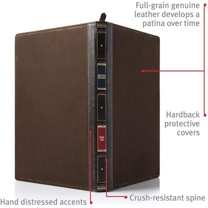 TwelveSouth BookBook - уникален кожен калъф с отделение за Apple Pencil за iPad Pro 11 (2018) (кафяв) 11