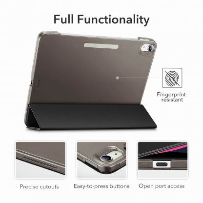 ESR Ascend Trifold Case - полиуретанов калъф с поставка и отделение за Apple Pencil 2 за iPad Air 4 (2020) (черен) 4