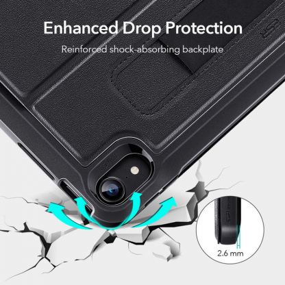 ESR Sentry Stand Case - хибриден удароустойчив кейс с поставка за iPad Air 4 (2020) (черен) 4