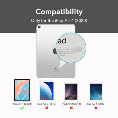 ESR Sentry Stand Case - хибриден удароустойчив кейс с поставка за iPad Air 4 (2020) (черен) 8