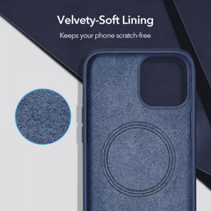 ESR Cloud Halolock Case - силиконов (TPU) калъф с вграден магнитен конектор (MagSafe) за iPhone 12 Pro Max (тъмносин) 5