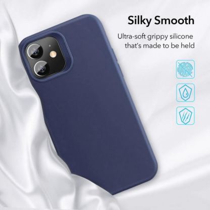 ESR Cloud Halolock Case - силиконов (TPU) калъф с вграден магнитен конектор (MagSafe) за iPhone 12, iPhone 12 Pro (тъмносин) 7