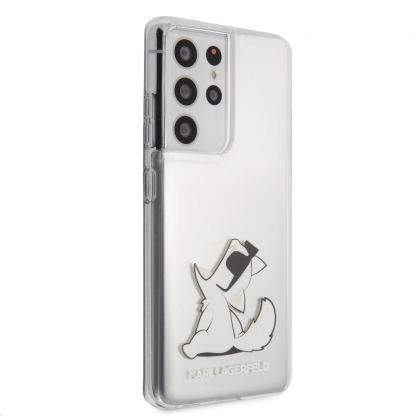 Karl Lagerfeld Choupette Fun Case - дизайнерски кейс с висока защита за Samsung Galaxy S21 Ultra (прозрачен)  5