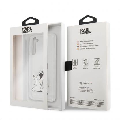 Karl Lagerfeld Choupette Fun Case - дизайнерски кейс с висока защита за Samsung Galaxy S21 Plus (прозрачен)  4