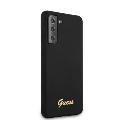 Guess Hard Silicone Case - силиконов (TPU) калъф за Samsung Galaxy S21 (черен)  3