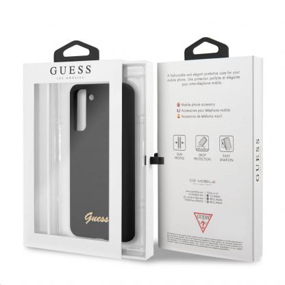 Guess Hard Silicone Case - силиконов (TPU) калъф за Samsung Galaxy S21 (черен)  6