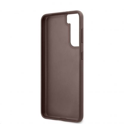 Guess 4G Charms Collection Hard Case - дизайнерски кожен кейс за Samsung Galaxy S21 Plus (кафяв) 6