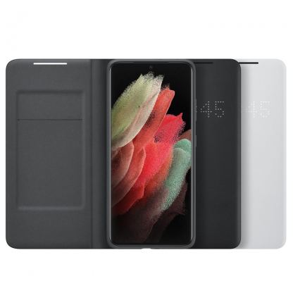 Samsung LED View Cover EF-NG998PJ - оригинален калъф през който виждате информация от дисплея за Samsung Galaxy S21 Ultra (светлосив) 2