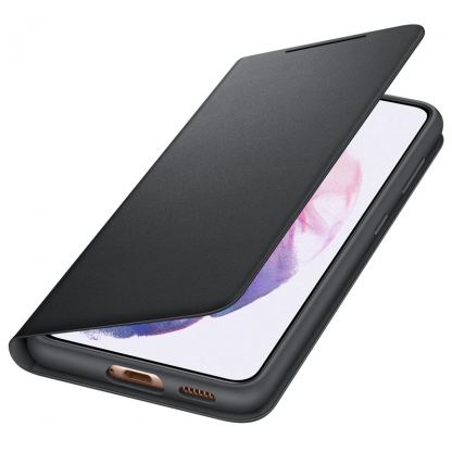 Samsung LED View Cover EF-NG991PB - оригинален калъф през който виждате информация от дисплея за Samsung Galaxy S21 (черен) 4