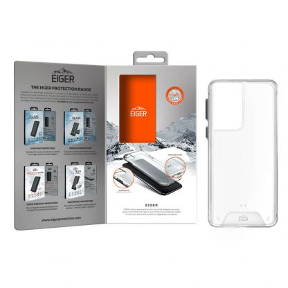 Eiger Glacier Case - удароустойчив хибриден кейс за Samsung Galaxy S21 Ultra (прозрачен) 2