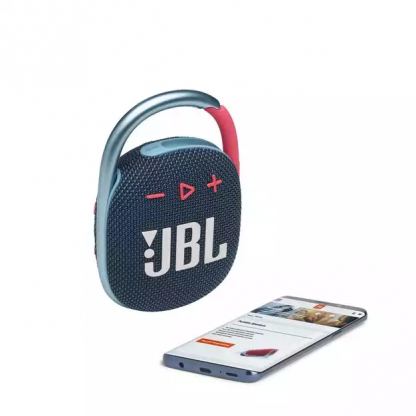 JBL Clip 4 Ultra-Portable Waterproof Speaker - водоустойчив безжичен портативен спийкър (с карабинер) с микрофон за мобилни устройства (син-розов) 3