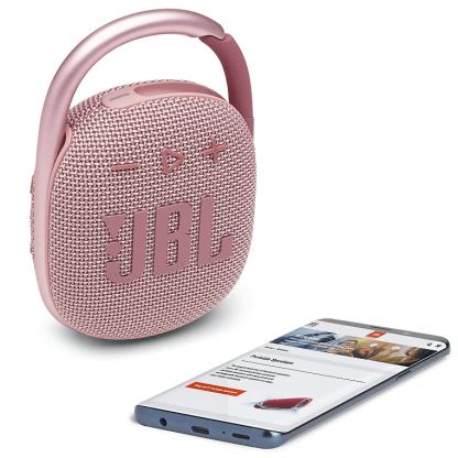 JBL Clip 4 Ultra-Portable Waterproof Speaker - водоустойчив безжичен портативен спийкър (с карабинер) с микрофон за мобилни устройства (розов) 2