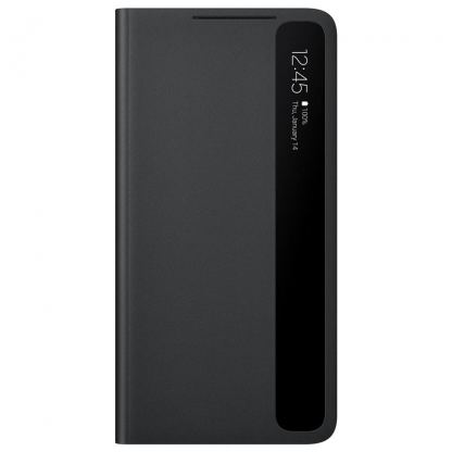 Samsung Clear View Cover EF-ZG99PC - оригинален кейс с отделение за S-Pen, през който виждате информация от дисплея за Samsung Galaxy S21 Ultra (черен) 2