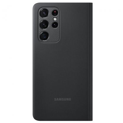 Samsung Clear View Cover EF-ZG99PC - оригинален кейс с отделение за S-Pen, през който виждате информация от дисплея за Samsung Galaxy S21 Ultra (черен) 3