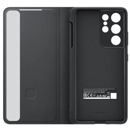 Samsung Clear View Cover EF-ZG99PC - оригинален кейс с отделение за S-Pen, през който виждате информация от дисплея за Samsung Galaxy S21 Ultra (черен) 6