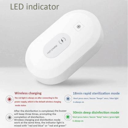 Mobile Phone Wireless Charging UV Sterilizing Box - поставка за безжично зареждане и UV стерилизатор за мобилни устройства (бял)  4