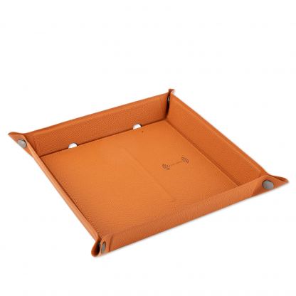 4smarts Pocket Tray Organizer, 15W - настолен органайзер с поставка (пад) за безжично зареждане за Qi съвместими устройства (кафяв) 2