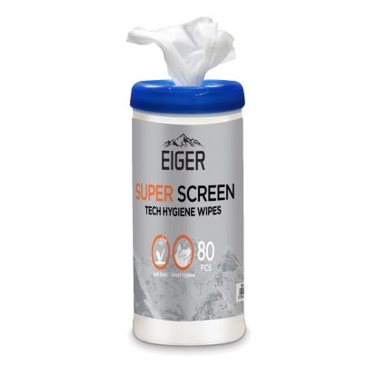 Eiger Super Screen Cleaning Wipes 80 Pack - 80 броя антибактериални кърпички за почистване на дисплей на смартфони, таблети, монитори и др. 3