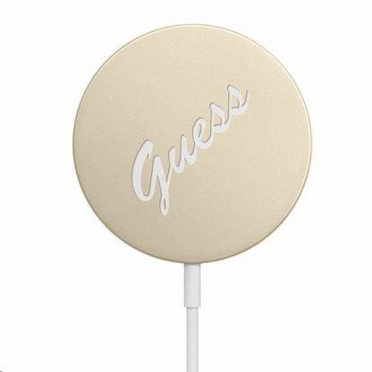 Guess USB-C Magnetic Wireless Qi Charger - поставка (пад) за безжично зареждане за iPhone с Magsafe (златист) 2