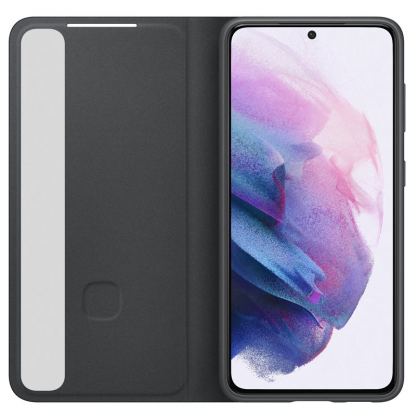 Samsung Clear View Cover EF-ZG991CB - оригинален кейс, през който виждате информация от дисплея за Samsung Galaxy S21 (черен) 3