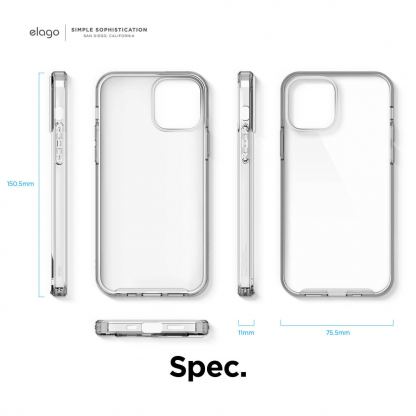 Elago Clear Silicone Case - силиконов (TPU) калъф за iPhone 12, iPhone 12 Pro (прозрачен) 8