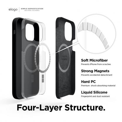 Elago MagSafe Soft Silicone Case - силиконов (TPU) калъф с вграден магнитен конектор (MagSafe) за iPhone 12 Pro Max (черен) 3
