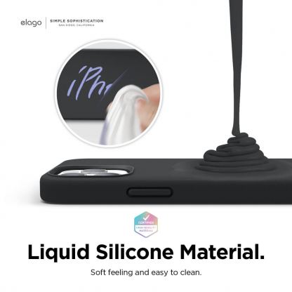 Elago MagSafe Soft Silicone Case - силиконов (TPU) калъф с вграден магнитен конектор (MagSafe) за iPhone 12 Pro Max (черен) 5