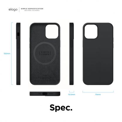 Elago MagSafe Soft Silicone Case - силиконов (TPU) калъф с вграден магнитен конектор (MagSafe) за iPhone 12 Pro Max (черен) 8