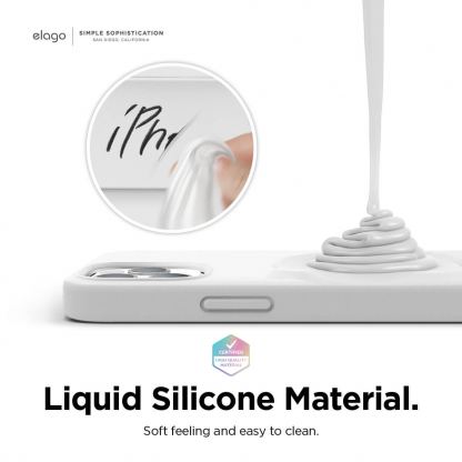 Elago MagSafe Soft Silicone Case - силиконов (TPU) калъф с вграден магнитен конектор (MagSafe) за iPhone 12 Pro Max (бял) 5