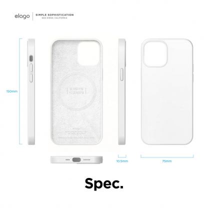 Elago MagSafe Soft Silicone Case - силиконов (TPU) калъф с вграден магнитен конектор (MagSafe) за iPhone 12 Pro Max (бял) 8