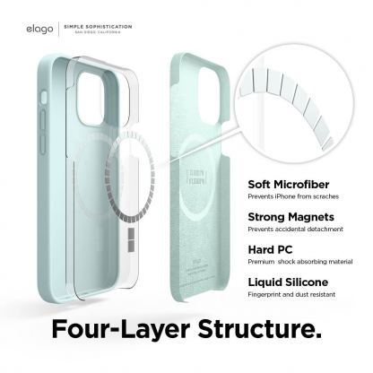 Elago MagSafe Soft Silicone Case - силиконов (TPU) калъф с вграден магнитен конектор (MagSafe) за iPhone 12 Pro Max (зелен) 3