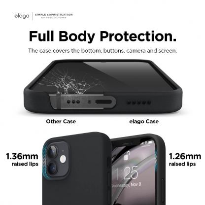 Elago MagSafe Soft Silicone Case - силиконов (TPU) калъф с вграден магнитен конектор (MagSafe) за iPhone 12, iPhone 12 Pro (черен) 6