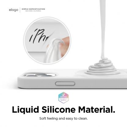 Elago MagSafe Soft Silicone Case - силиконов (TPU) калъф с вграден магнитен конектор (MagSafe) за iPhone 12, iPhone 12 Pro (бял) 5