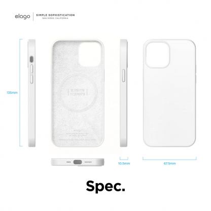 Elago MagSafe Soft Silicone Case - силиконов (TPU) калъф с вграден магнитен конектор (MagSafe) за iPhone 12 mini (бял) 7