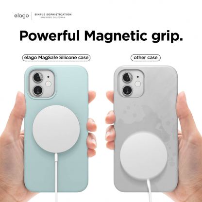 Elago MagSafe Soft Silicone Case - силиконов (TPU) калъф с вграден магнитен конектор (MagSafe) за iPhone 12 mini (зелен) 2