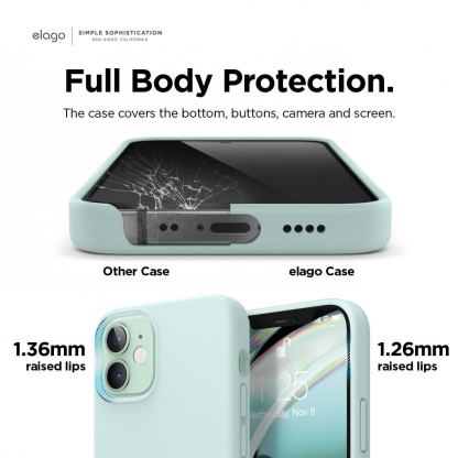 Elago MagSafe Soft Silicone Case - силиконов (TPU) калъф с вграден магнитен конектор (MagSafe) за iPhone 12 mini (зелен) 6