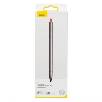 Baseus Square Line Stylus Pen (ACSXB-0G) - алуминиева професионална писалка за iPad Pro (модели 2018-2021) (тънмосив) 2